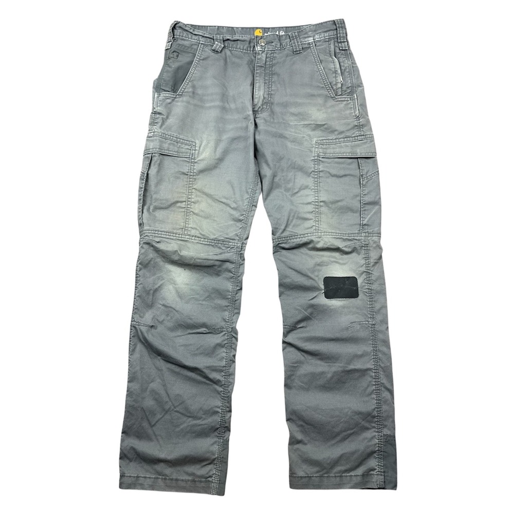 Carhartt Cargo Pants Men 33x32 (32x31) Gray Distressed Thrashed Faded Workwear